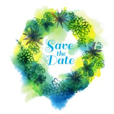 Watercolor succulent wreath N3