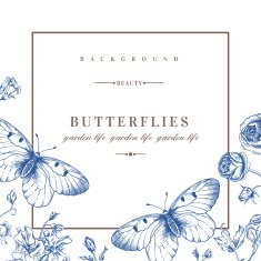 Card with butterflies and flowers N4