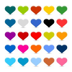 Heart sign color icon web internet button shadow