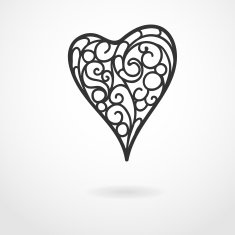 Doodle heart with shadow N2