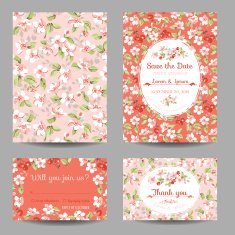 Invitation or Congratulation Card Set - for Wedding Baby Shower N2