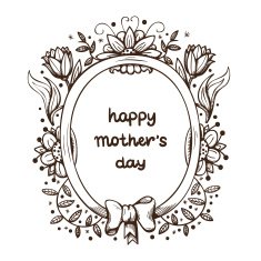 Floral frame with ribbon and bow