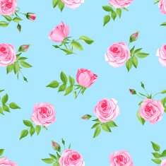 Vintage delicate blue seamless vector print