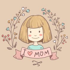 Greeting card with mother N4