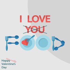 Holiday Postcard for ValentineÂs day in flat design N5