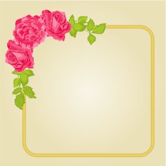 Golden frame with roses vector