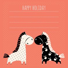 greeting card with cute pony N2