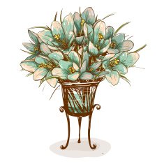 Vintage Flowers in Vase Composition