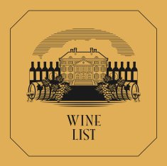 Vintage wine label or list