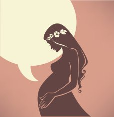 happy pregnant woman and speech bubble N3