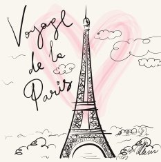 Vector illustration with Eiffel tower N6
