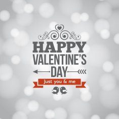 valentines day silver lights vintage background