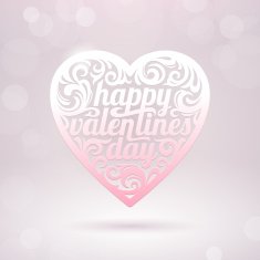 Ornate Valentines heart with holidays greeting - vector illustration