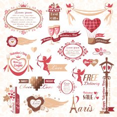 Set of Valentines Day design elements N4