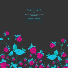 Card with raspberries N2
