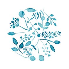 hand drawn watercolor lbue floral background Eps10