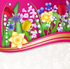Spring flowers card N2