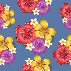 Tropical flowers seamless pattern background N2