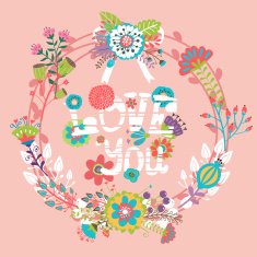 Floral Love You with wreath N2