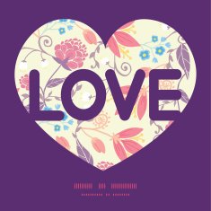 Vector fresh field flowers and leaves love text frame pattern N3