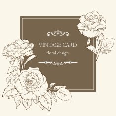Decorative card with rose flowers