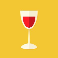 Glass of wine Christmas Flat Icon