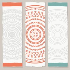 set of ethnic banners