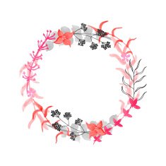 hand drawn floral wreath N9