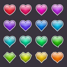 Color Shiny Heart Shapes
