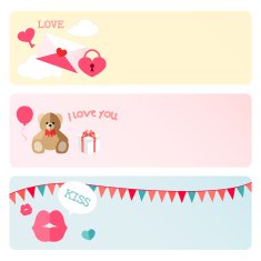 Valentine's Day Vector Banner Set