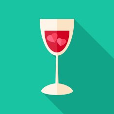 Glass with two hearts