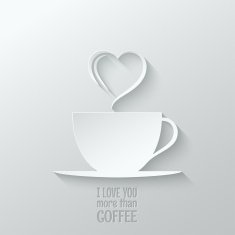 coffee love paper cut design background N2