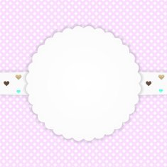 Pink greeting card with hearts
