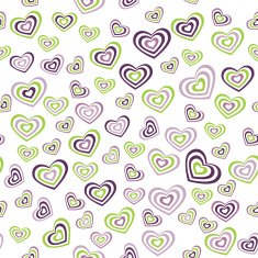 Seamless pattern heart green purple on white background Valentine's Day
