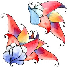 Watercolor floral petals N3