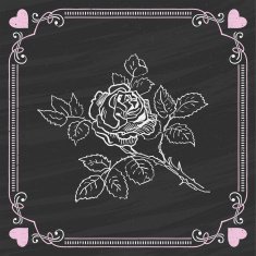 Sketch of Rose on a Chalkboard Background Valentine card