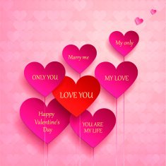 greeting card set of hearts I love you N2