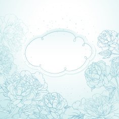 Abstract romantic vector background with peonies