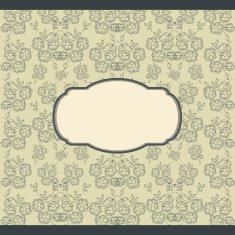 vintage frame banner with floral background