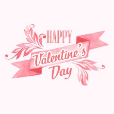 Vector watercolor postcard Valentine's Day N3