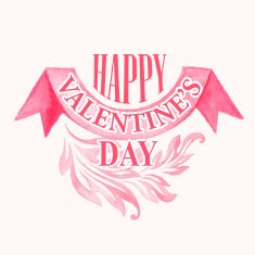 Vector watercolor postcard Valentine's Day N4