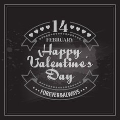 Typography Valentine's Day cards Caption chalk on a blackboard N10