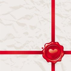 Vintage paper with Valentines wax seal