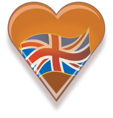 Union Jack Flag in heart illustration N2