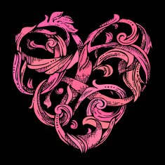 Vintage pink heart N2
