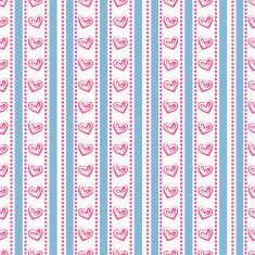 Striped pattern with hearts Vector seamless background N2