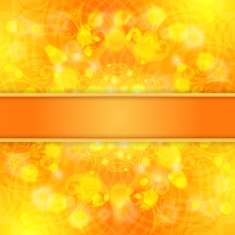 Elegant orange ornate background with lace ornament and ribbon N2