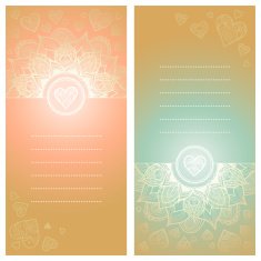 Vintage greeting card with floral motifs in east style N3