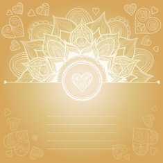 Vintage greeting card with floral motifs in east style N4