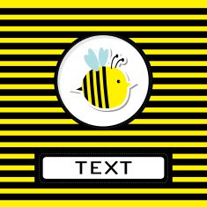 Funny cartoon bee Striped background Card